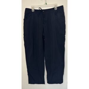 COLUMBIA Black Straight Leg Roll Tab Pockets Elastic Waist Cargo Pants Womens XL